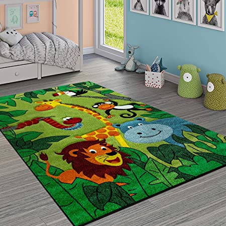 Divertente Mondo degli Zoo 3 Dimensioni Tappeto per Bambini Savona Kids Rotondo Colorato 